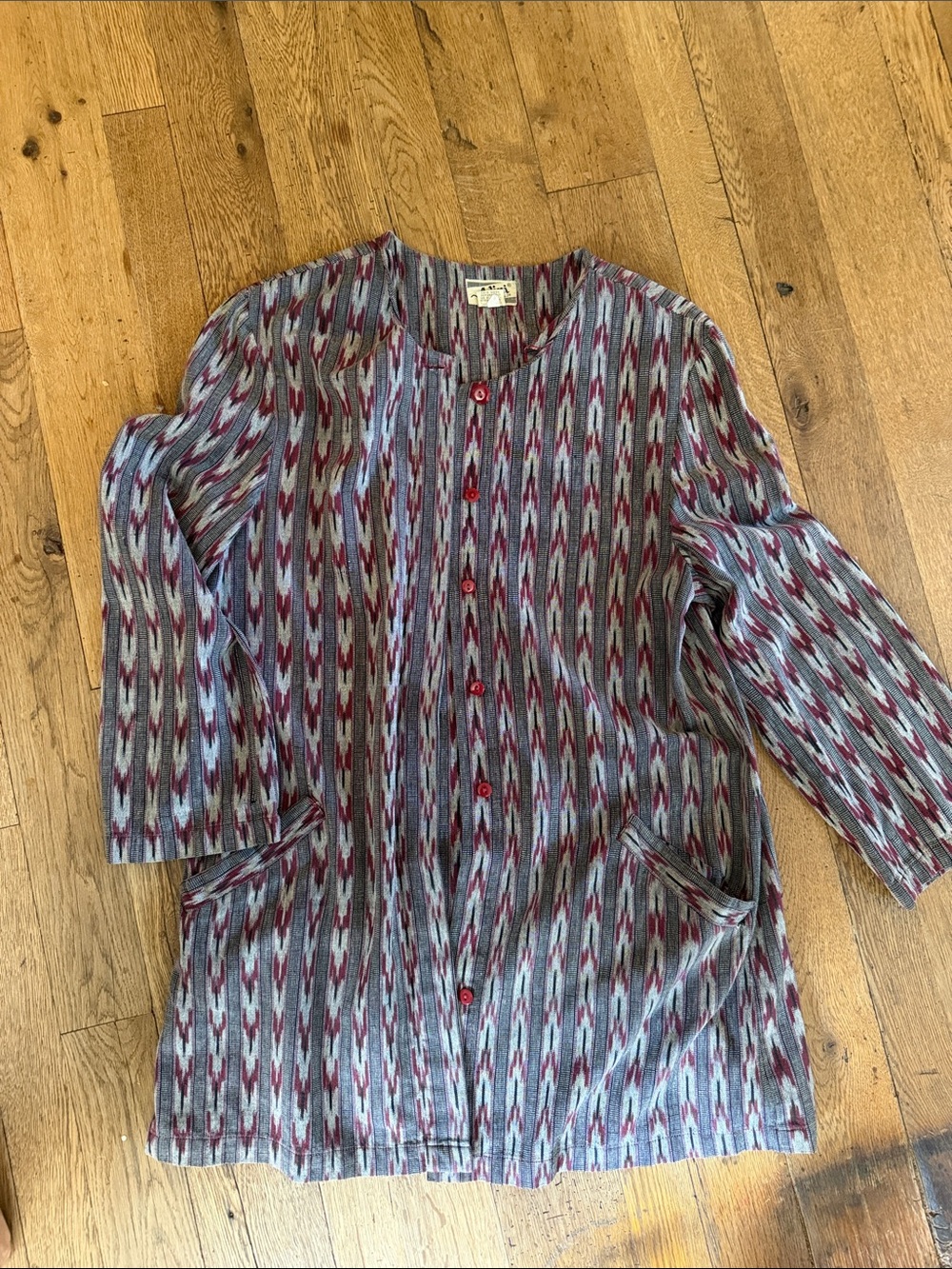 Vintage 70s/80s Adini Indian Cotton Ikat Tunic Top